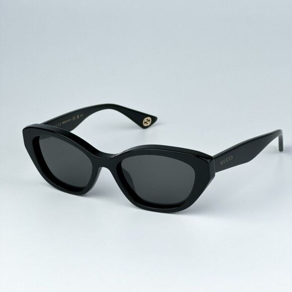 NEW Gucci GG1638S 001 Black Grey Anti-Reflective Women Cat Eye Sunglasses main image 6